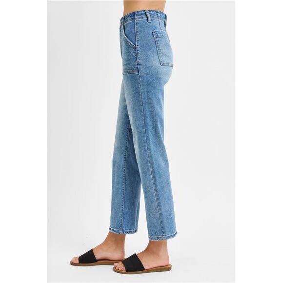 RISEN Full Size High Waisted Bootcut Cropped Jeans Plus‎ Size - Picture 4 of 5